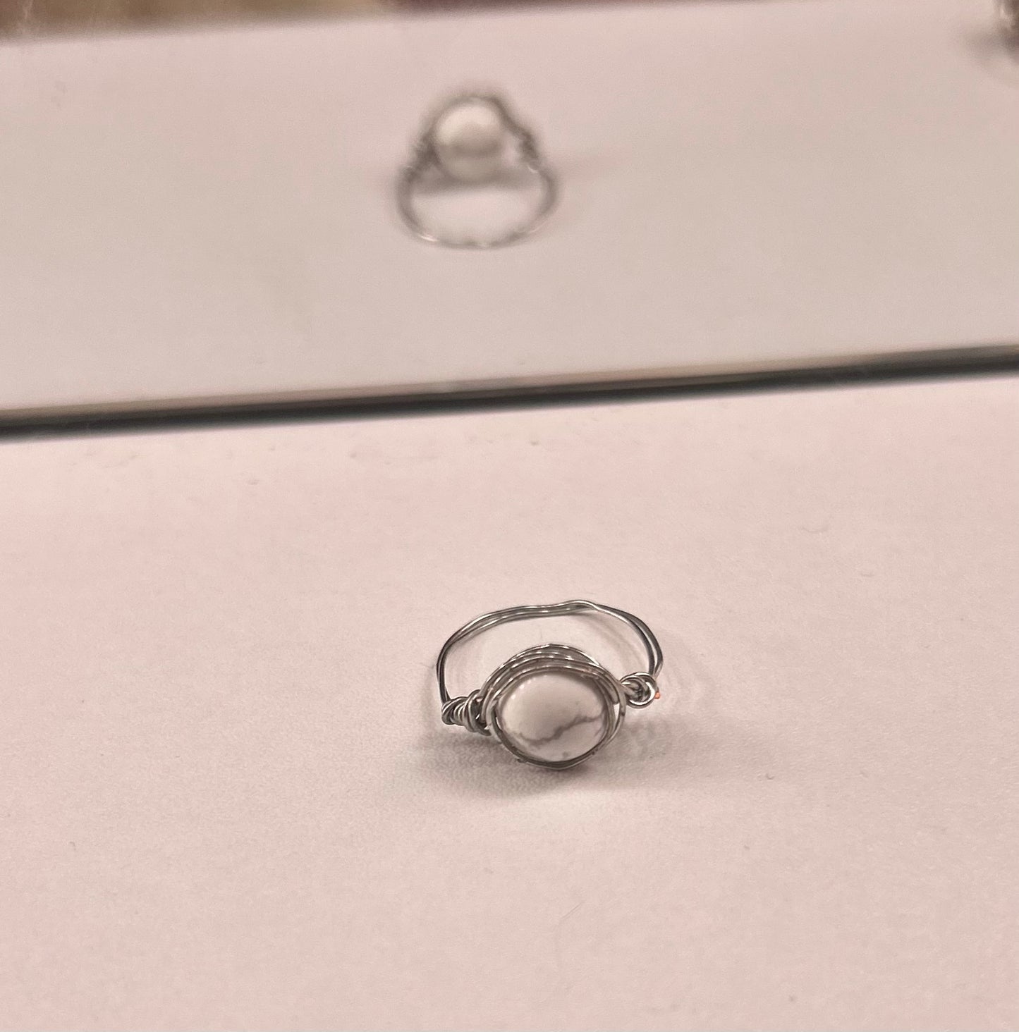 Crystal Wire Wrap Rings -8mm Bead, 0.5mm wire
