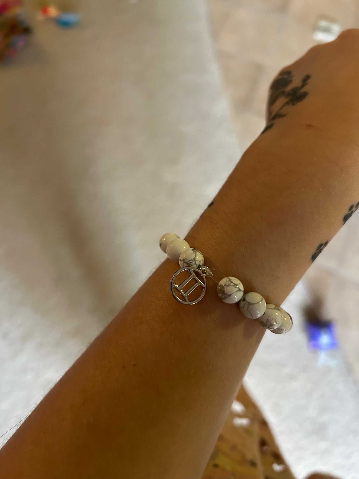 Howlite Gemini Crystal Bracelet
