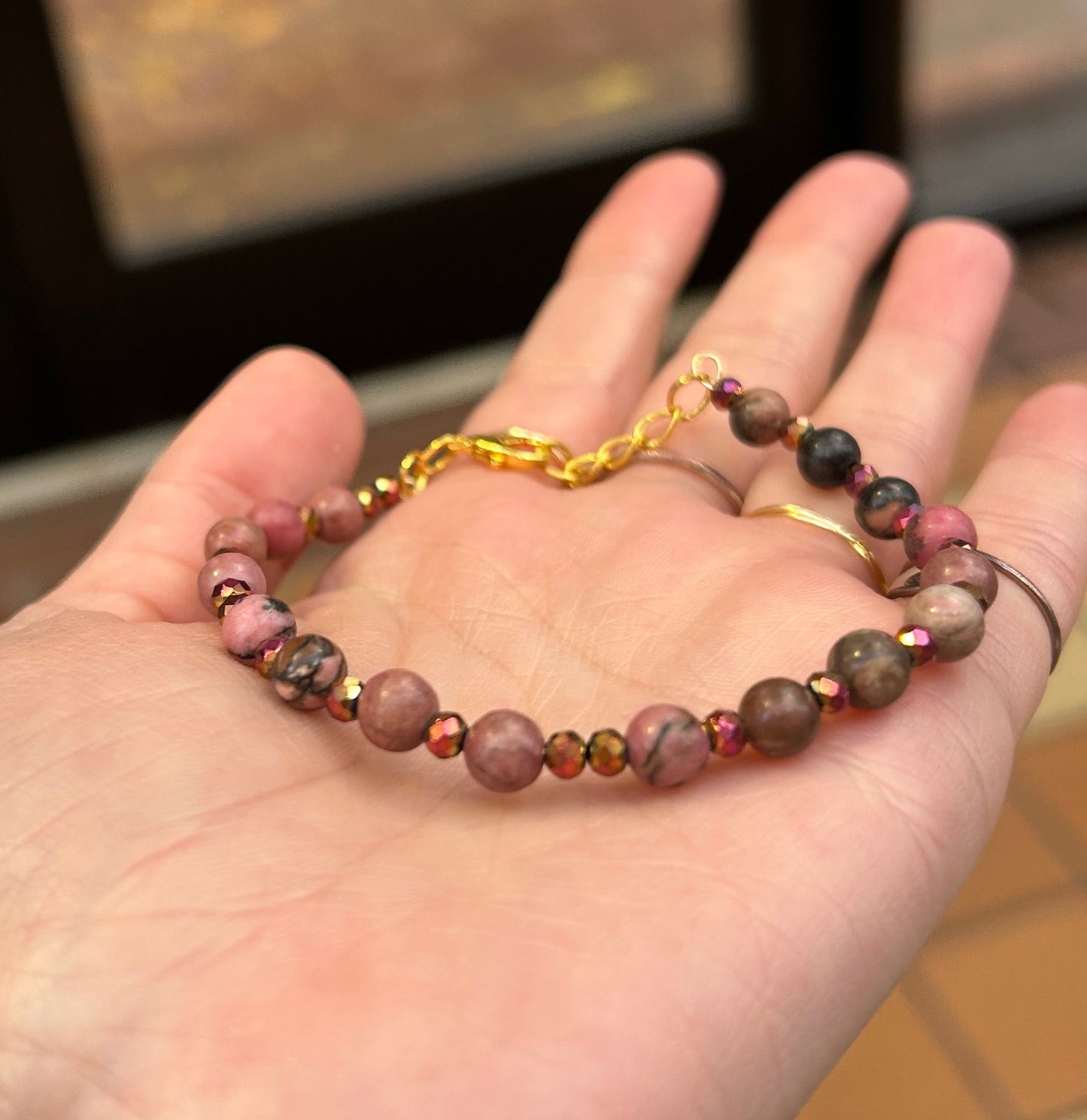 Rhodonite Beaded Bracelet