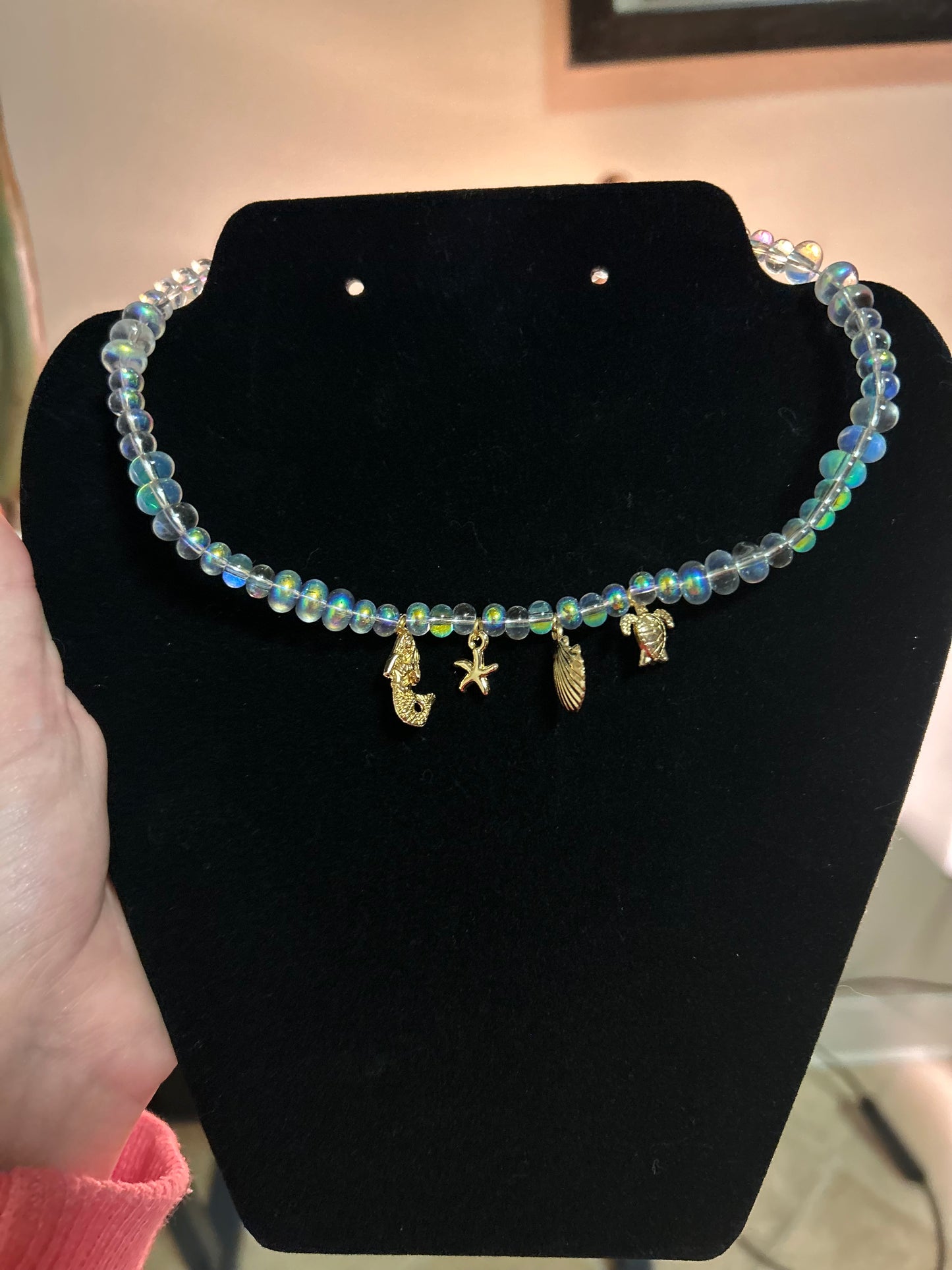 16” Beaded Necklace - Seafoam Siren