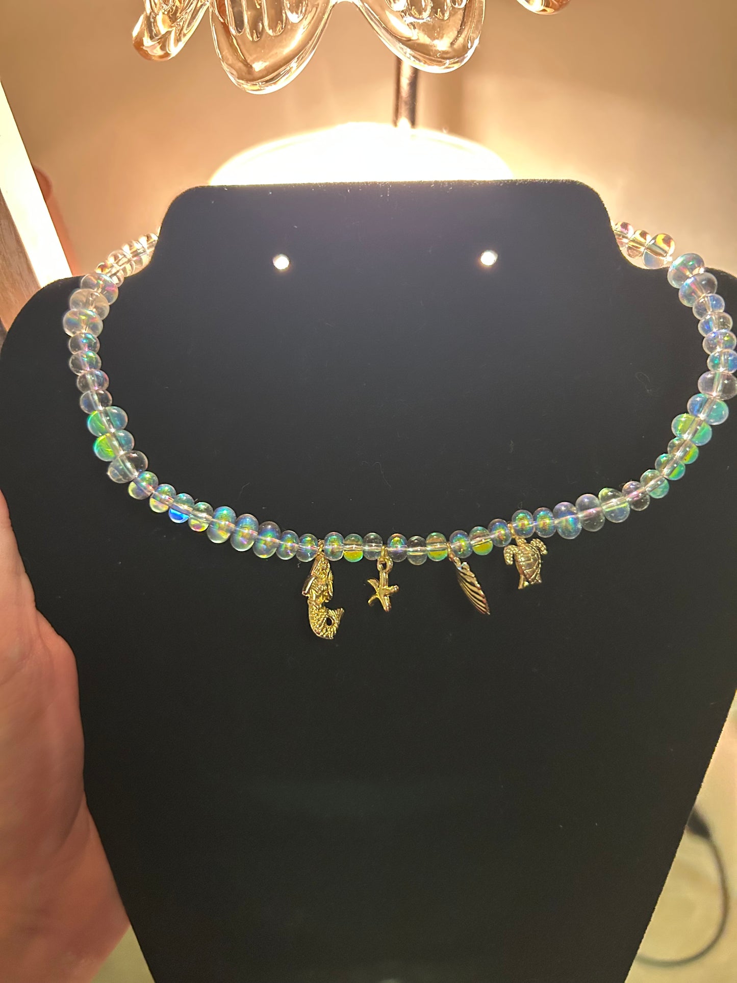 16” Beaded Necklace - Seafoam Siren