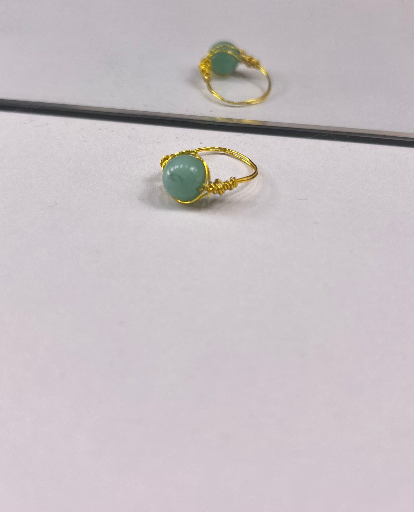Crystal Wire Wrap Rings -8mm Bead, 0.5mm wire