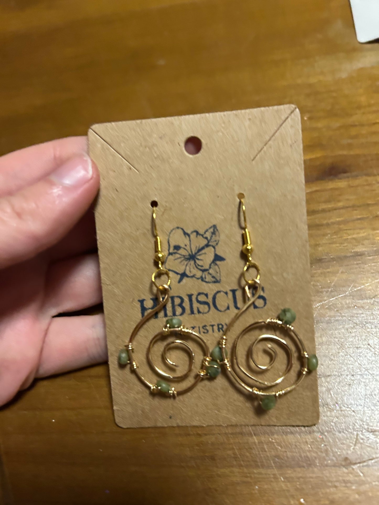 Gold Spiral Earrings - Jade