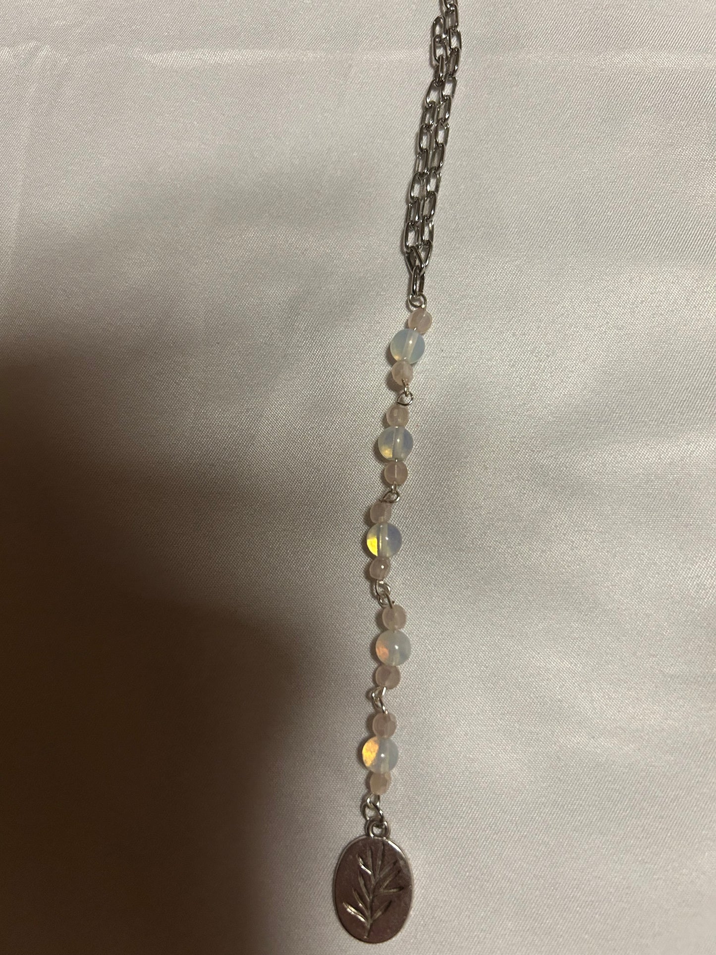 Silver Opalite Car Charm