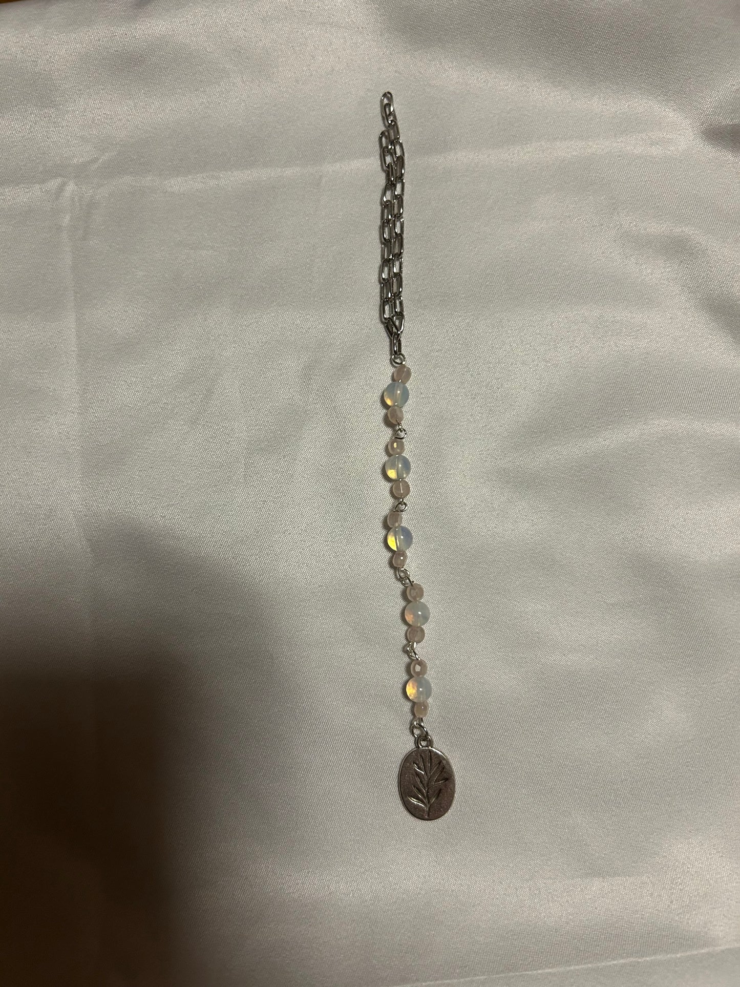 Silver Opalite Car Charm