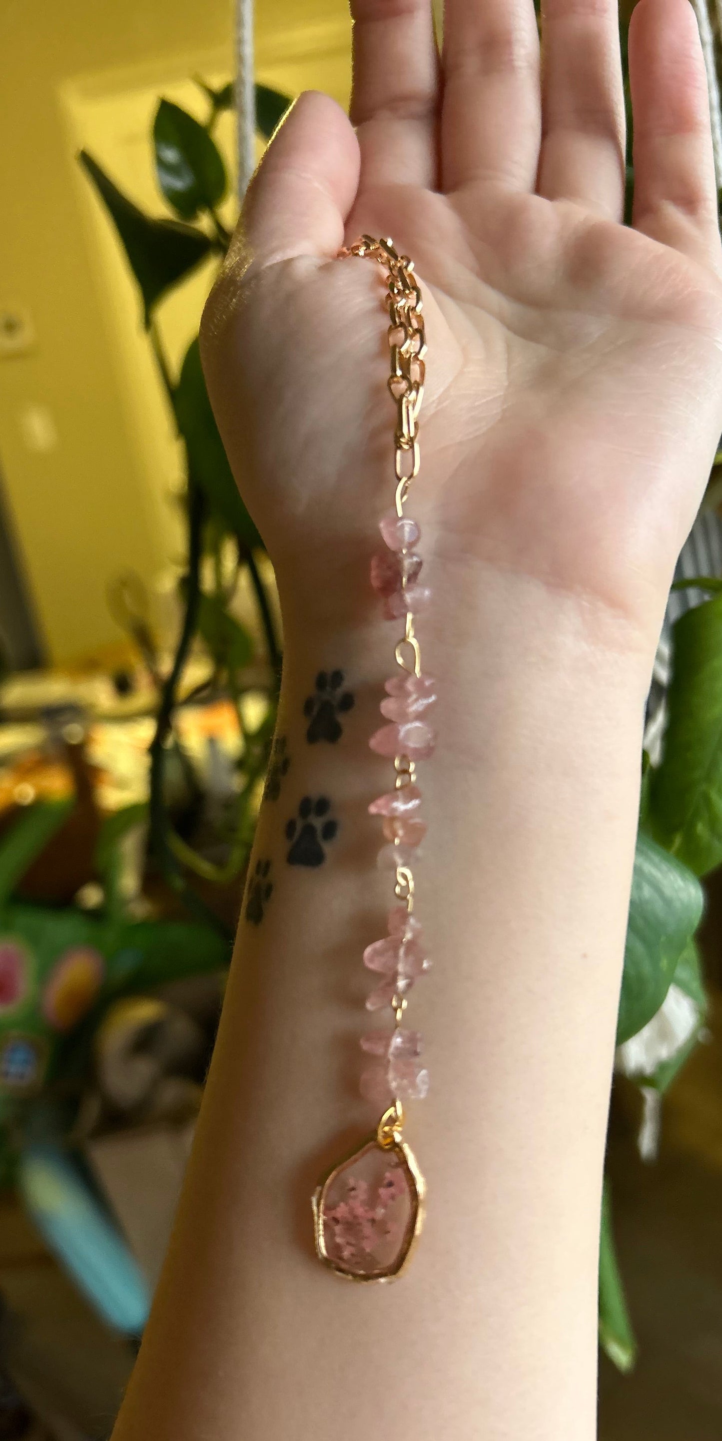 Strawberry Quartz Car Charm