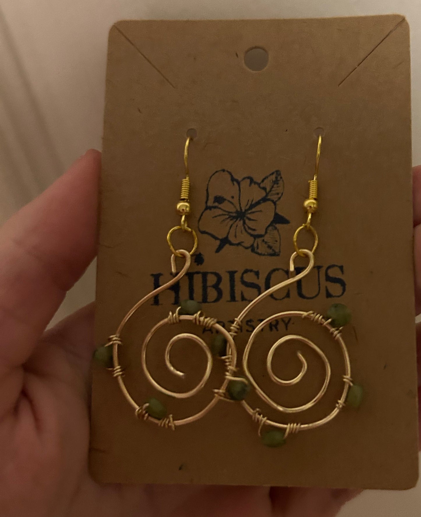 Gold Spiral Earrings - Jade