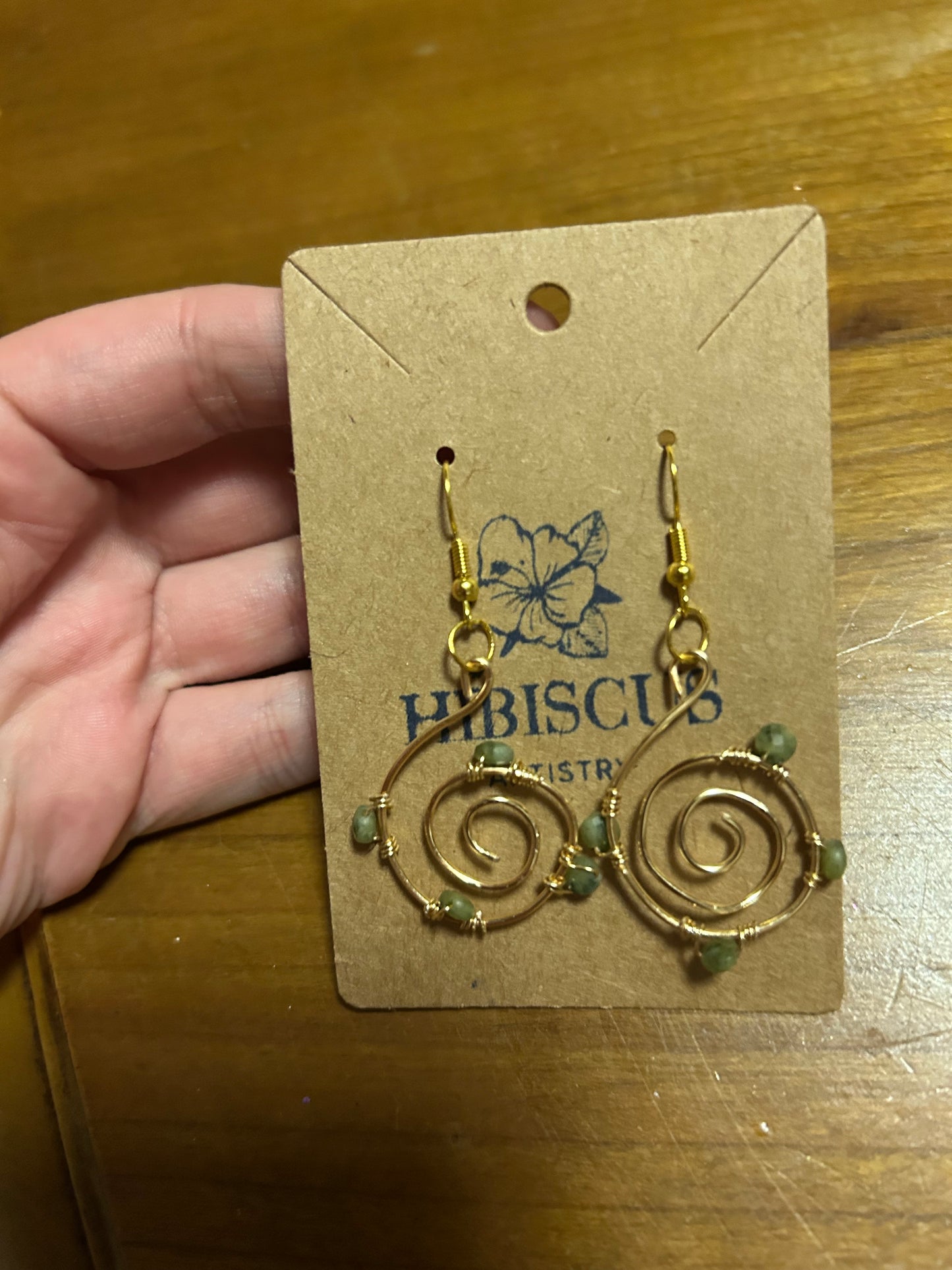Gold Spiral Earrings - Jade