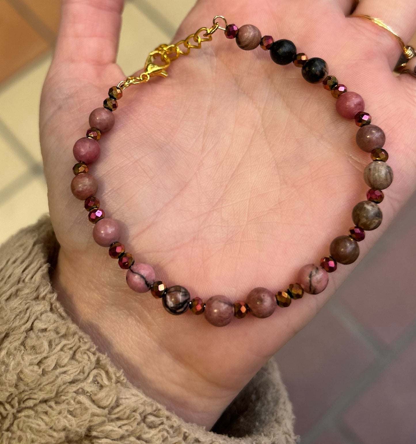 Rhodonite Beaded Bracelet
