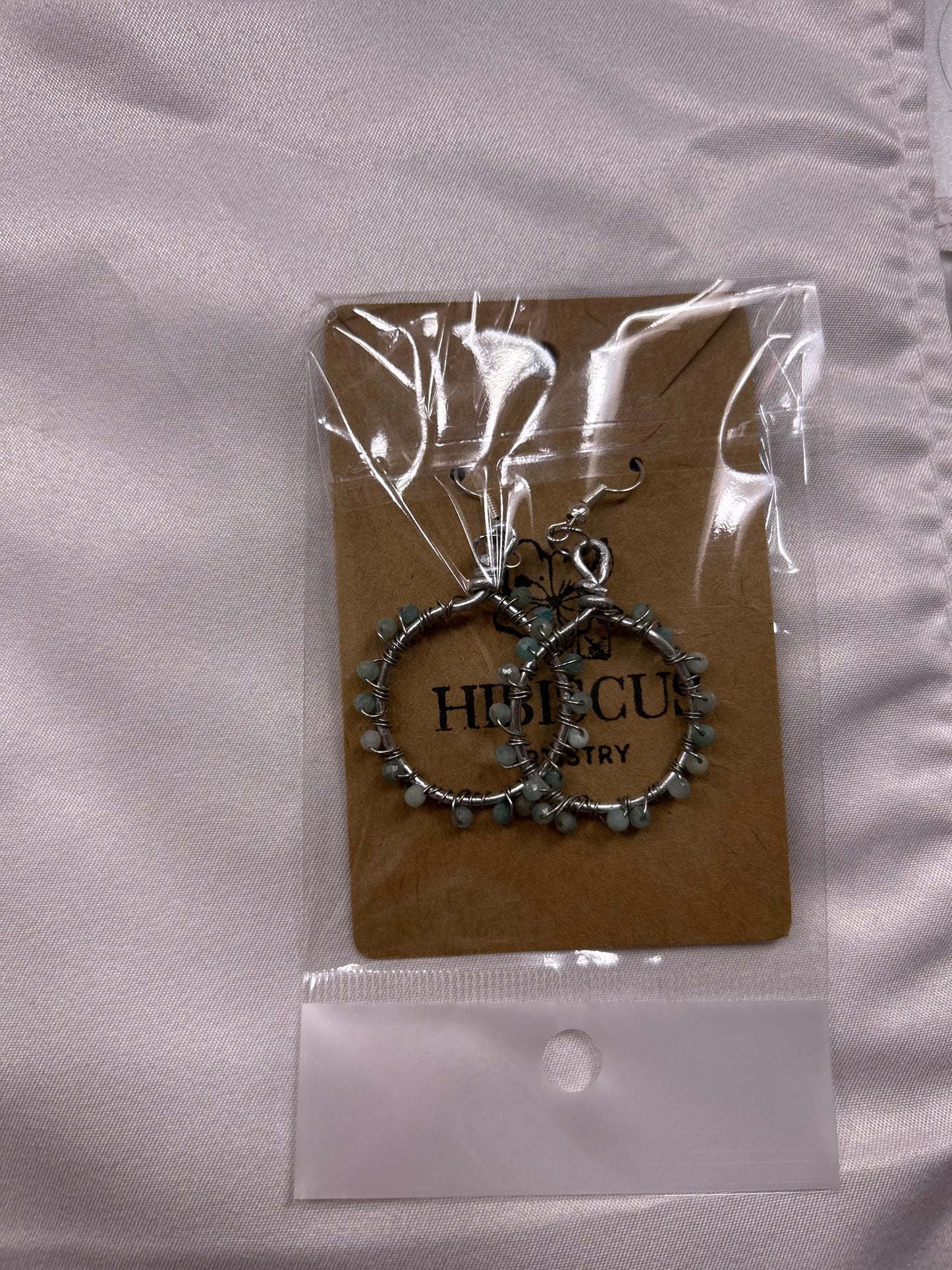 Wire Wrapped Silver Amazonite Earrings