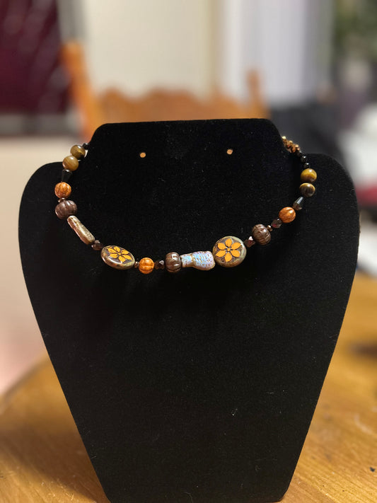 14” Beaded Choker - Harvest Glow