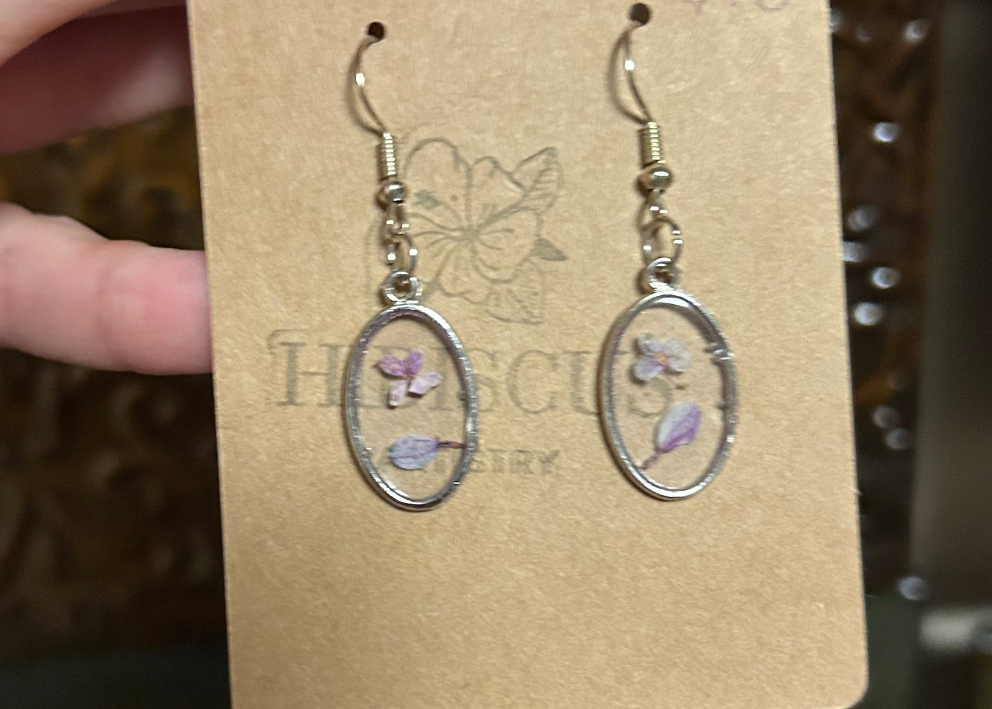 Silver Drop Floral Earrings