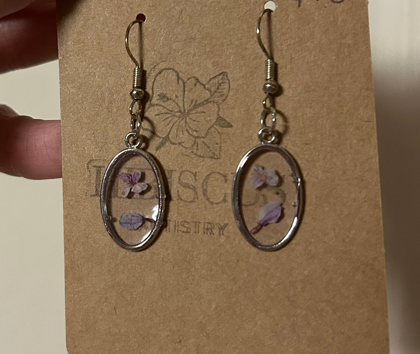 Silver Drop Floral Earrings