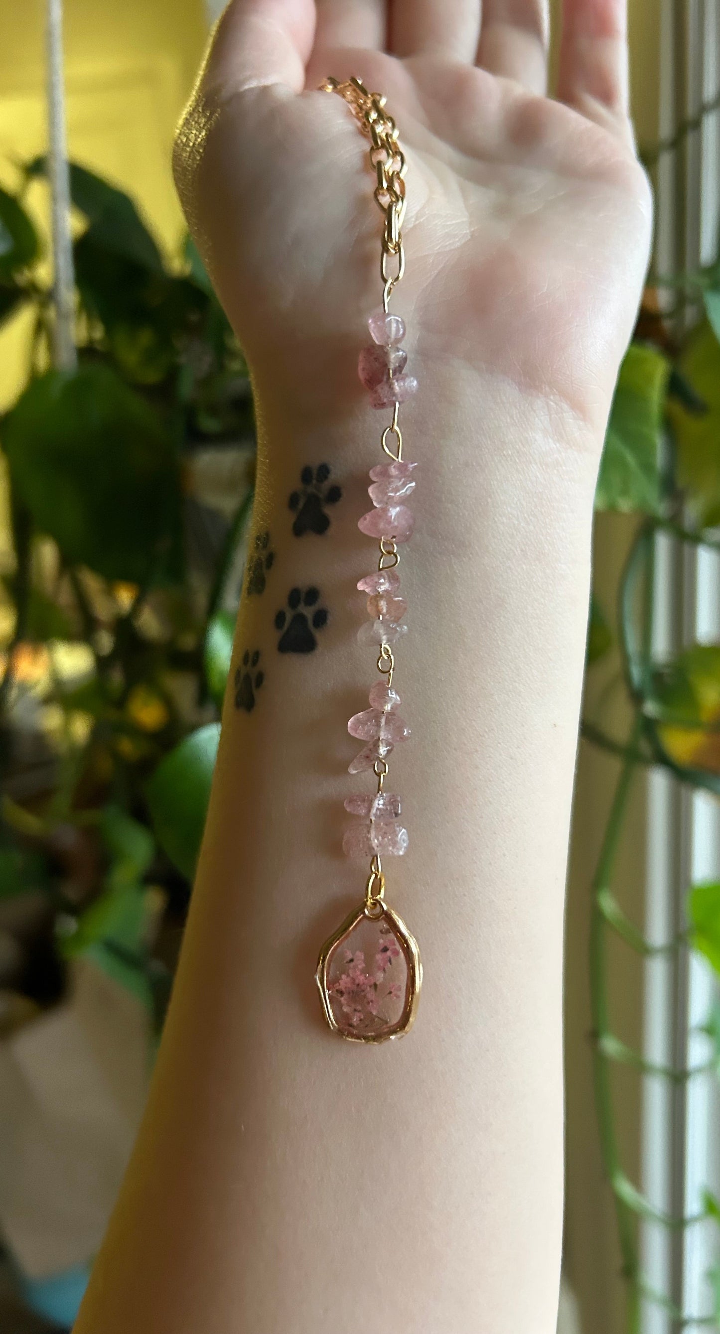 Strawberry Quartz Car Charm