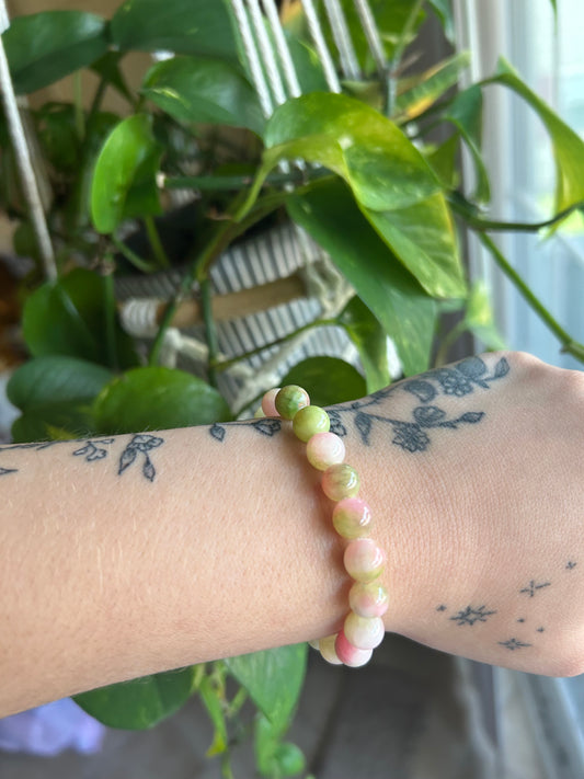 Watermelon Quartz Bracelet - 8mm beads