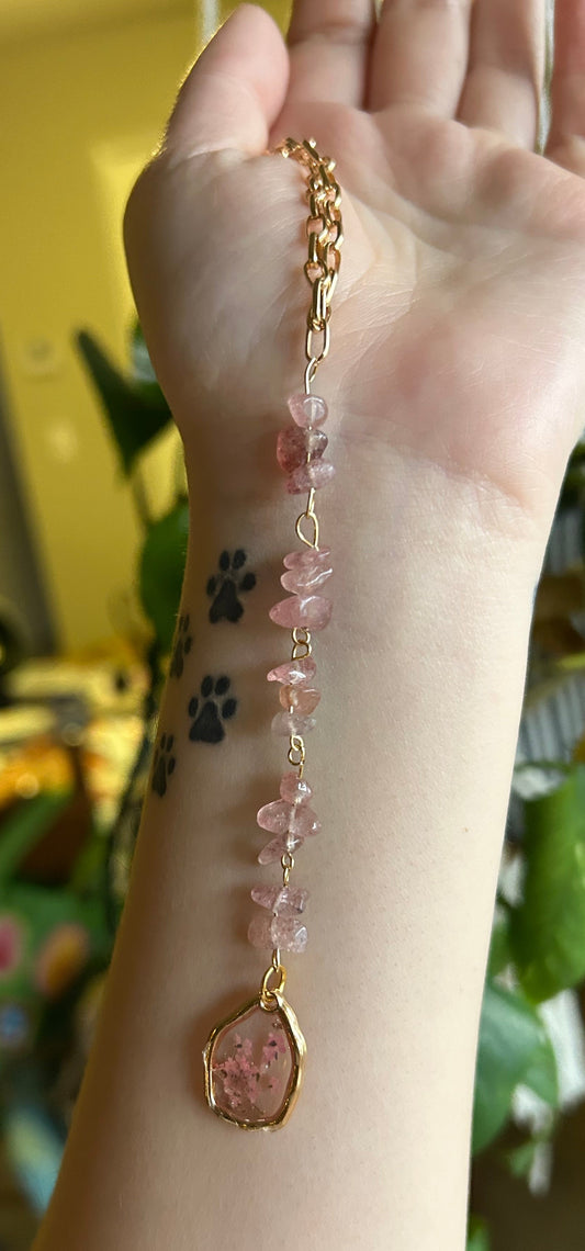 Strawberry Quartz Car Charm