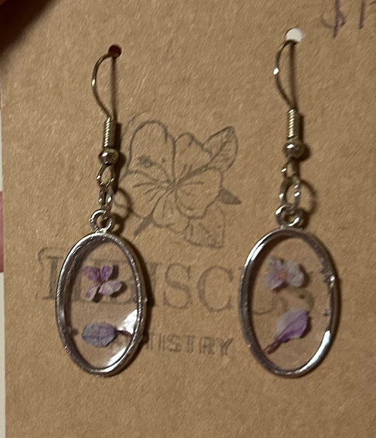 Silver Drop Floral Earrings