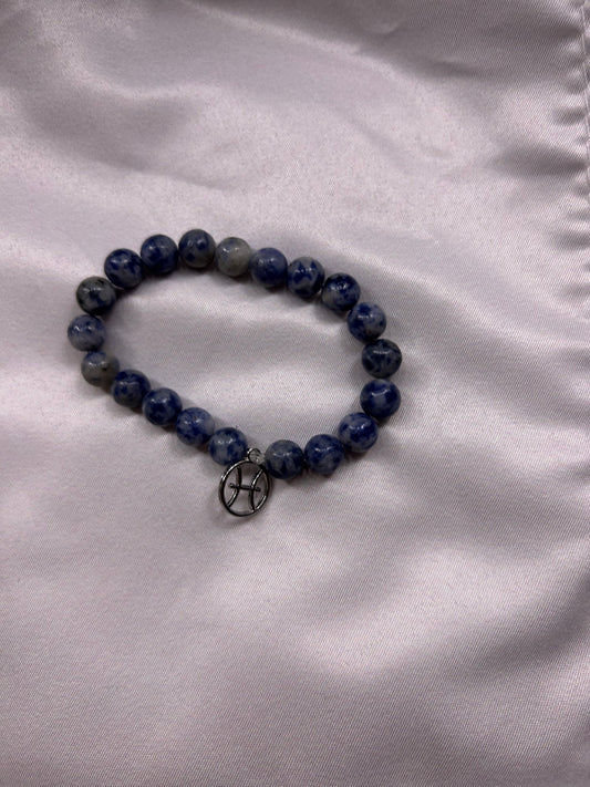 Blue Dot Jasper Pisces Bracelet