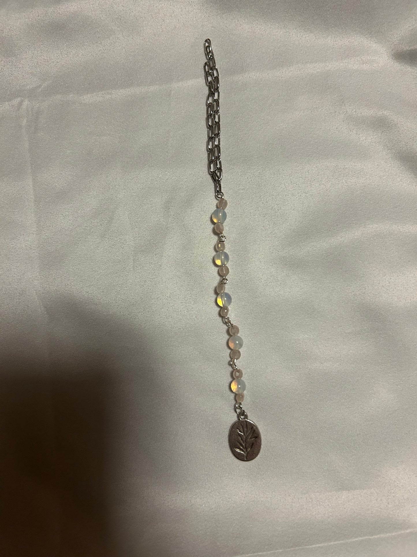 Silver Opalite Car Charm