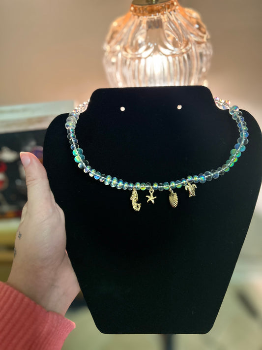 16” Beaded Necklace - Seafoam Siren